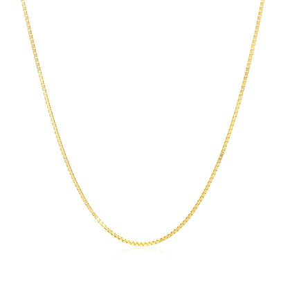 10k Yellow Gold Classic Box Chain 0.8mm-Teresa&#39;s Fashionista LLC