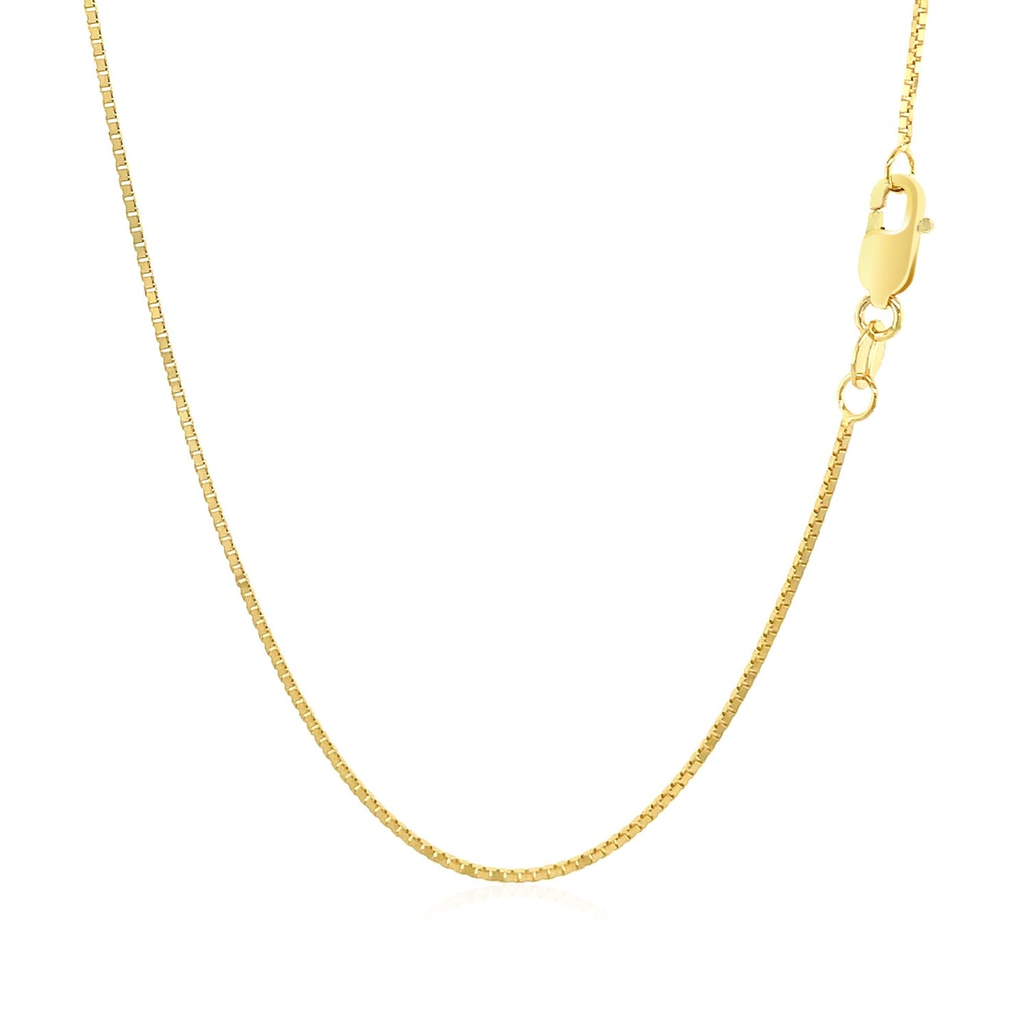 10k Yellow Gold Classic Box Chain 0.8mm-Teresa&#39;s Fashionista LLC