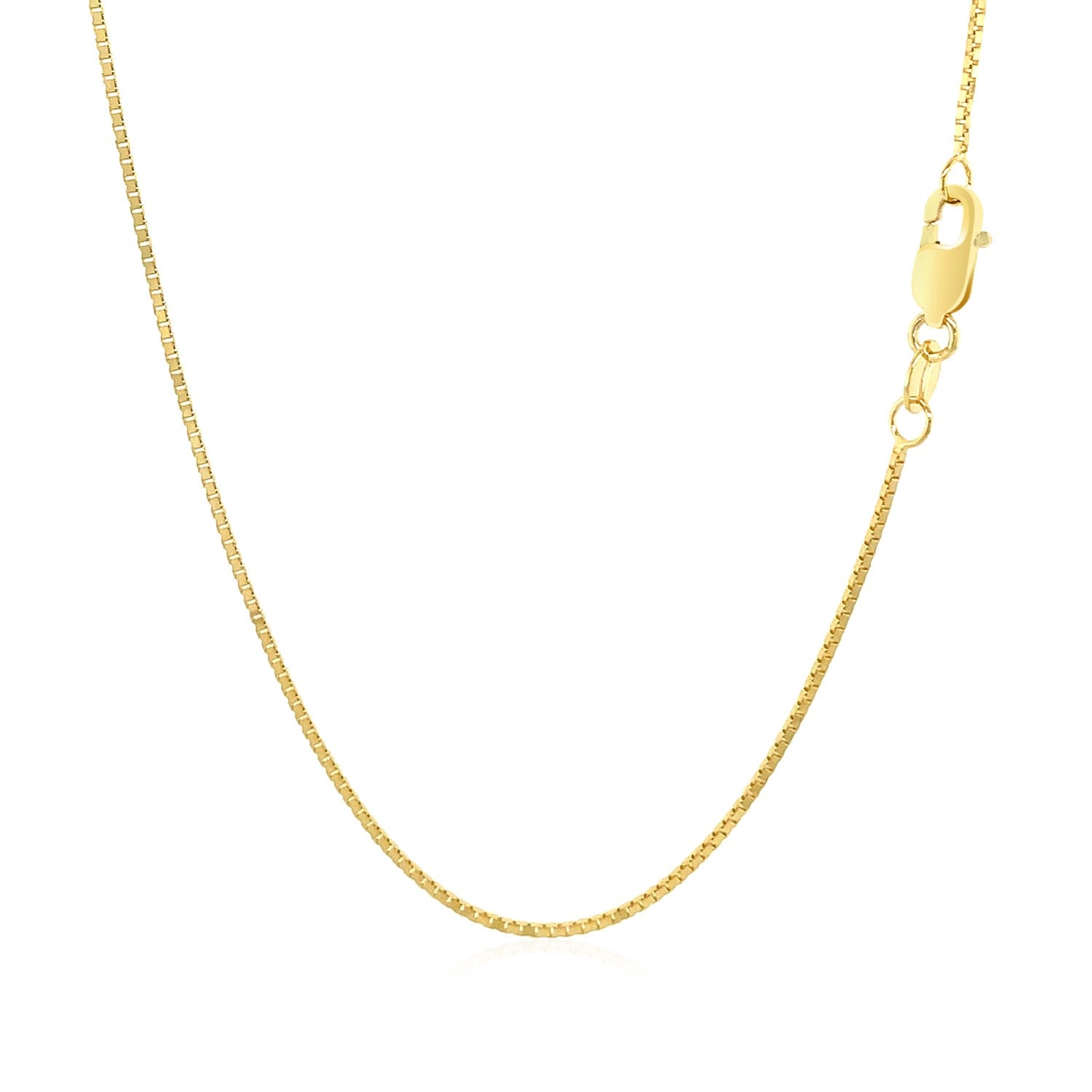 10k Yellow Gold Classic Box Chain 0.8mm-Teresa&#39;s Fashionista LLC