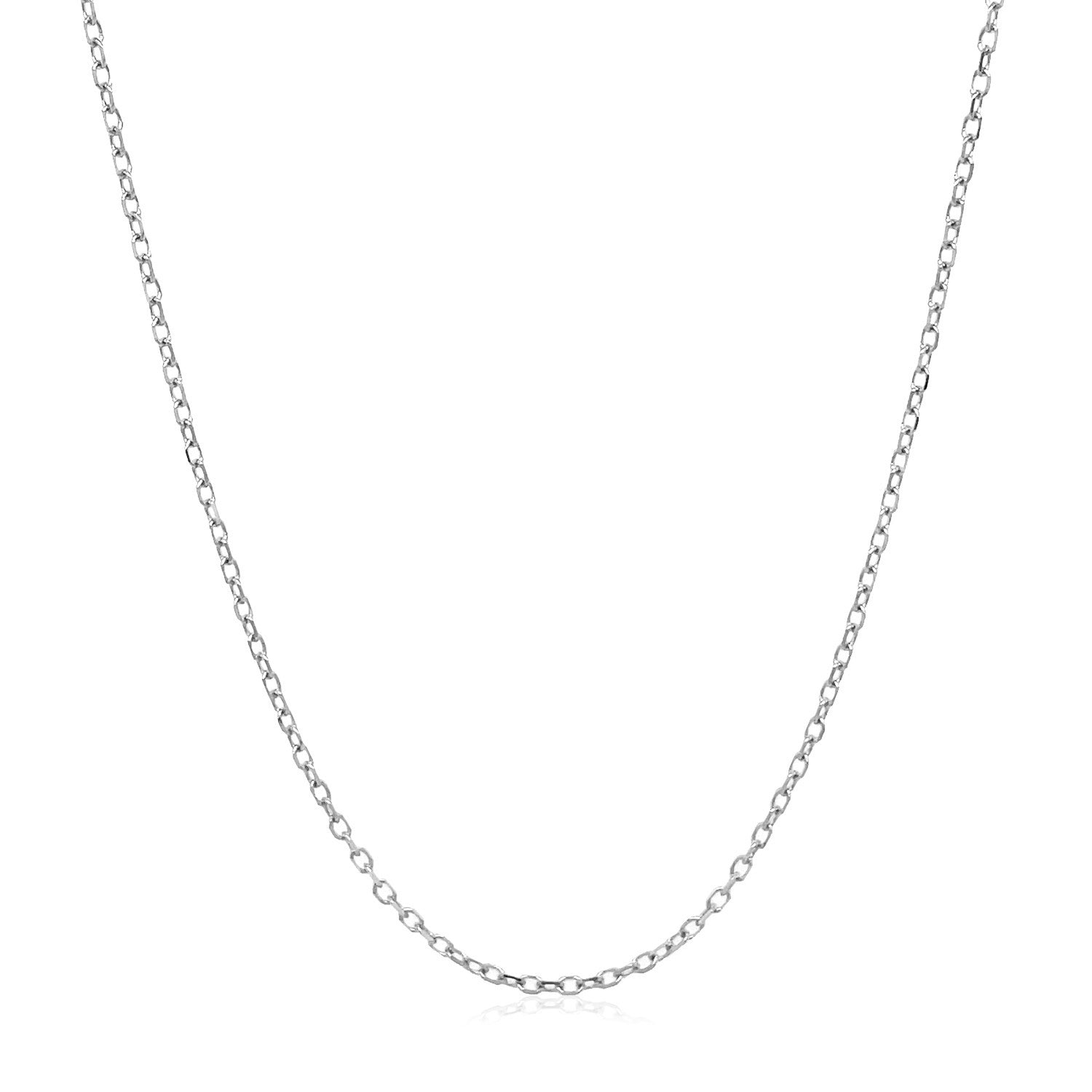 14k White Gold Faceted Cable Link Chain 1.3mm-Teresa&#39;s Fashionista LLC