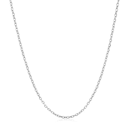 14k White Gold Faceted Cable Link Chain 1.3mm-Teresa&#39;s Fashionista LLC