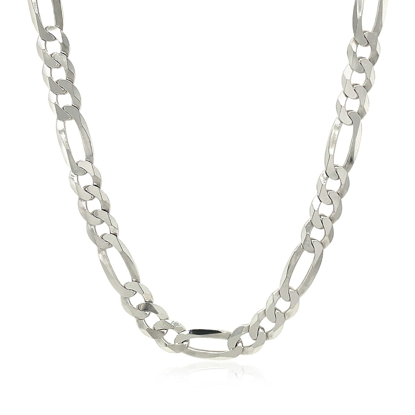 Rhodium Plated 5.5mm Sterling Silver Figaro Style Chain-Teresa&#39;s Fashionista LLC