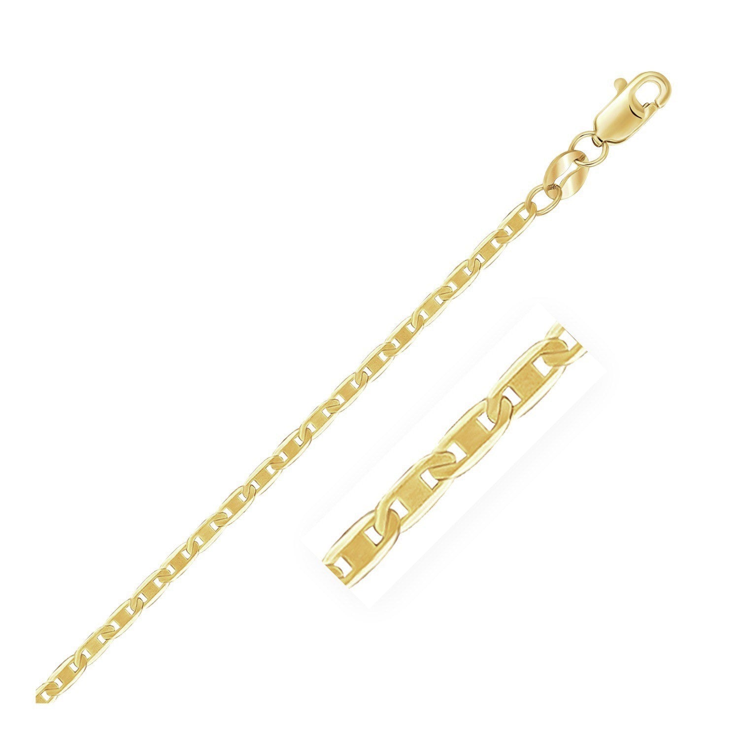 14k Yellow Gold Mariner Link Chain 1.7mm-Teresa&#39;s Fashionista LLC