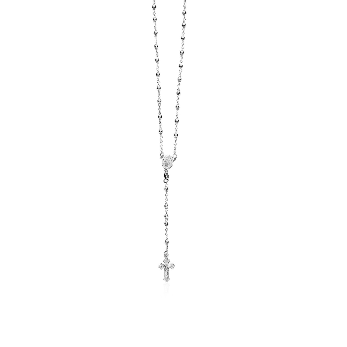 Fine Rosary Chain and Bead Necklace in Sterling Silver-Teresa&#39;s Fashionista LLC