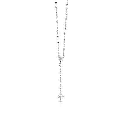 Fine Rosary Chain and Bead Necklace in Sterling Silver-Teresa&#39;s Fashionista LLC