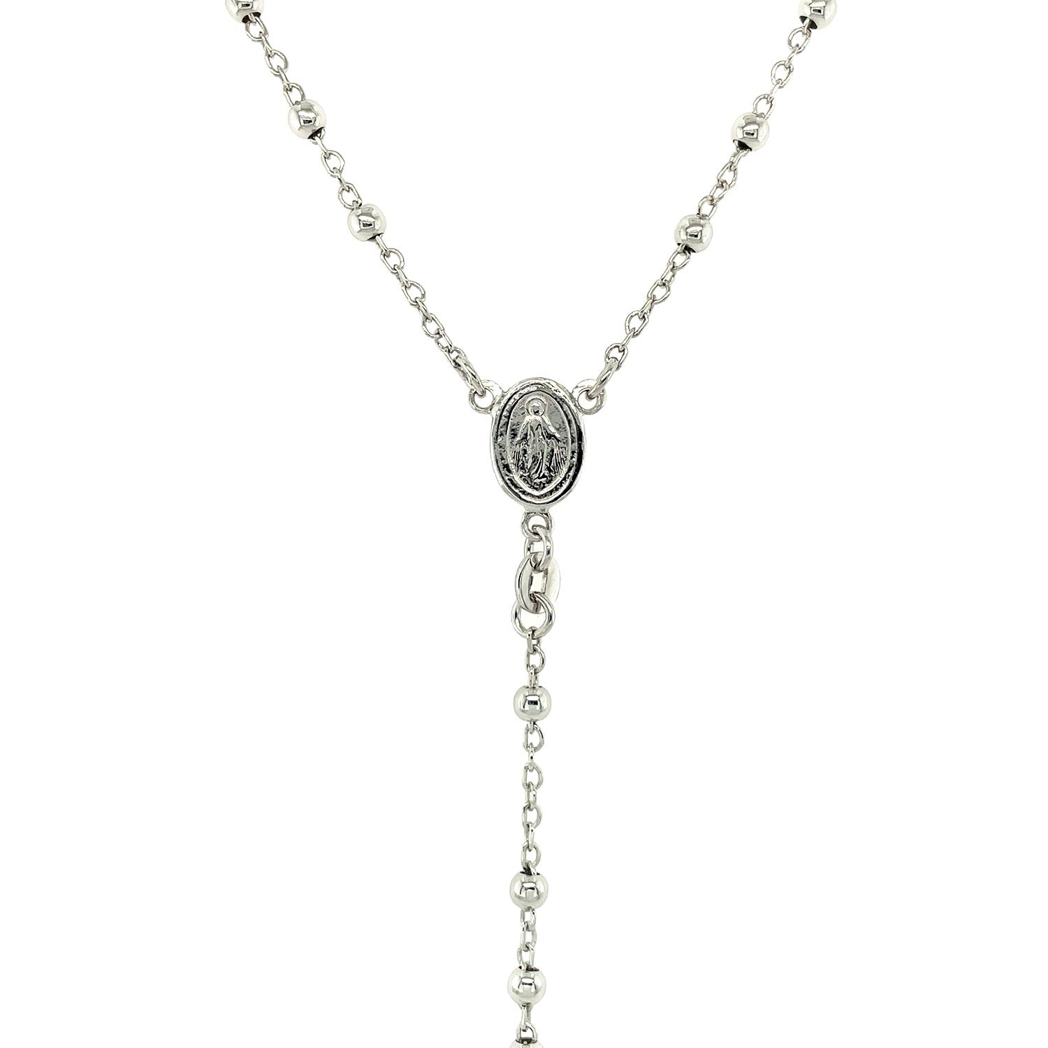 Fine Rosary Chain and Bead Necklace in Sterling Silver-Teresa&#39;s Fashionista LLC