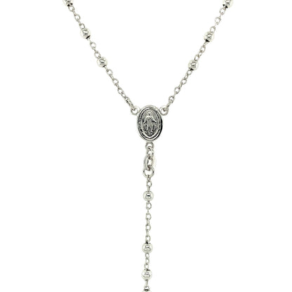 Fine Rosary Chain and Bead Necklace in Sterling Silver-Teresa&#39;s Fashionista LLC