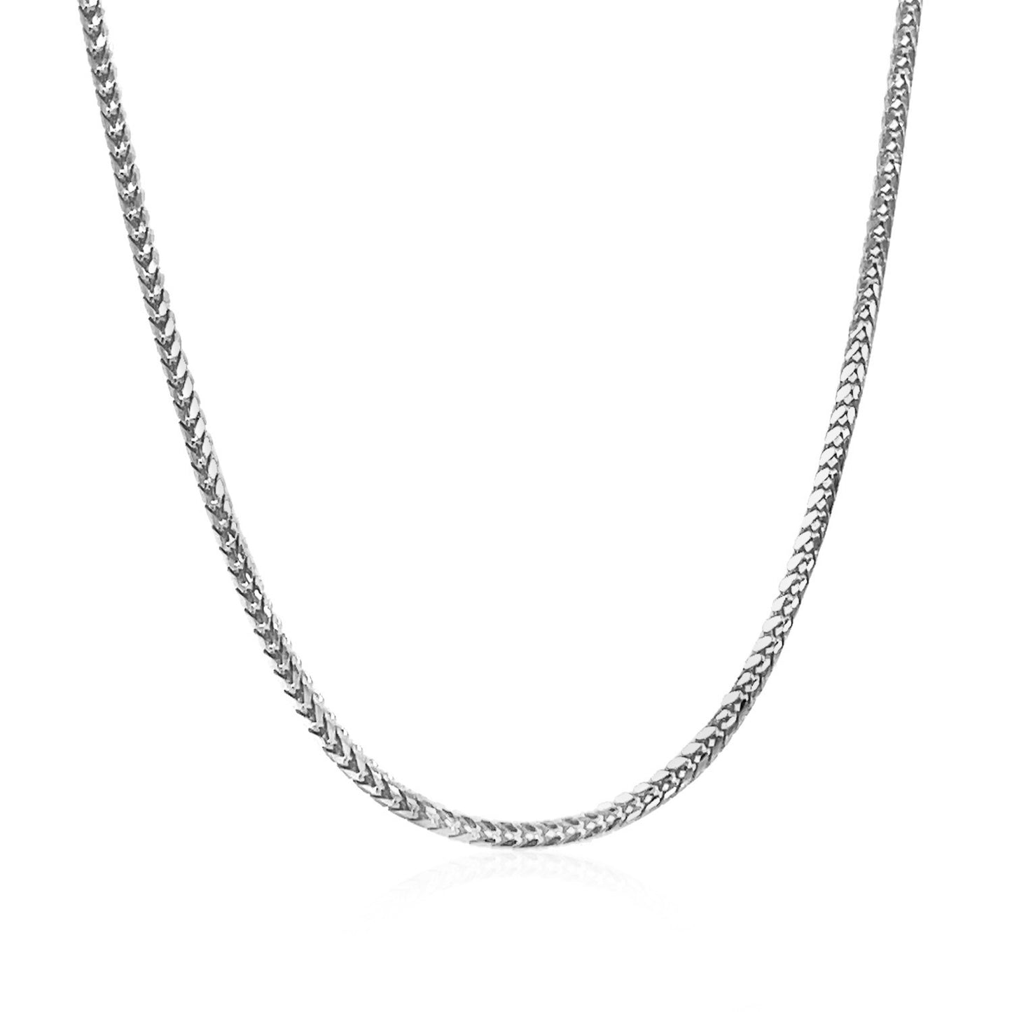 18k White Gold Franco Chain 1.6mm-Teresa&#39;s Fashionista LLC