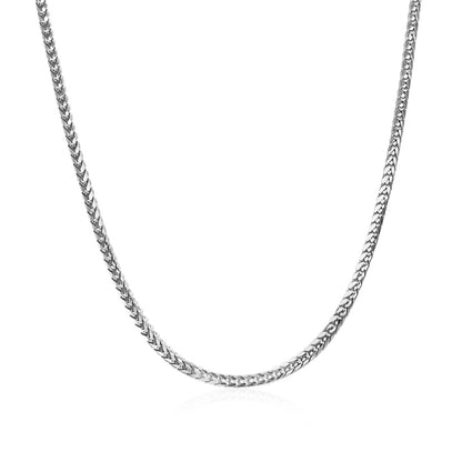 18k White Gold Franco Chain 1.6mm-Teresa&#39;s Fashionista LLC