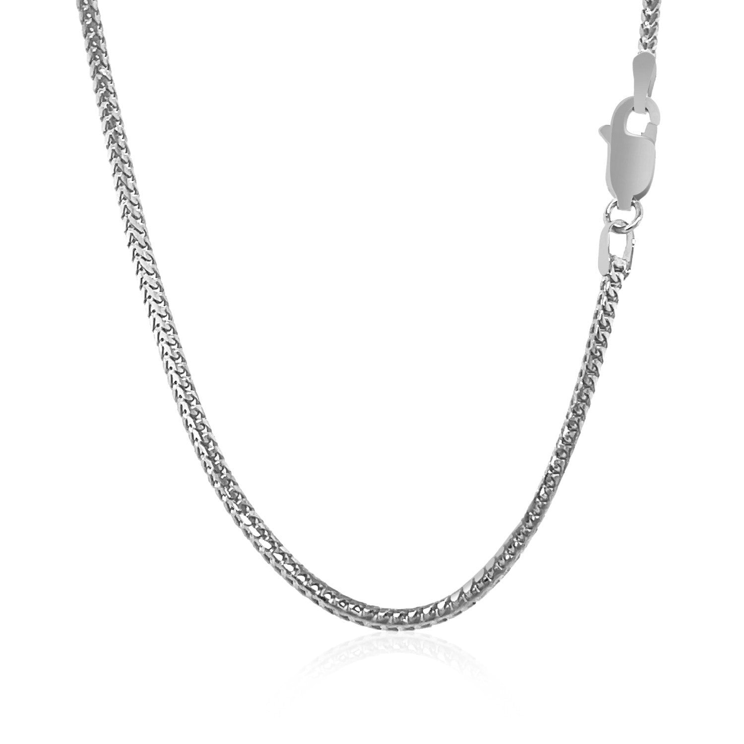 18k White Gold Franco Chain 1.6mm-Teresa&#39;s Fashionista LLC