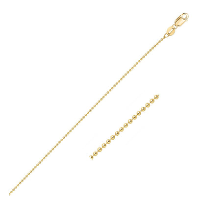 14k Yellow Gold Bead Chain 1.0mm-Teresa&#39;s Fashionista LLC