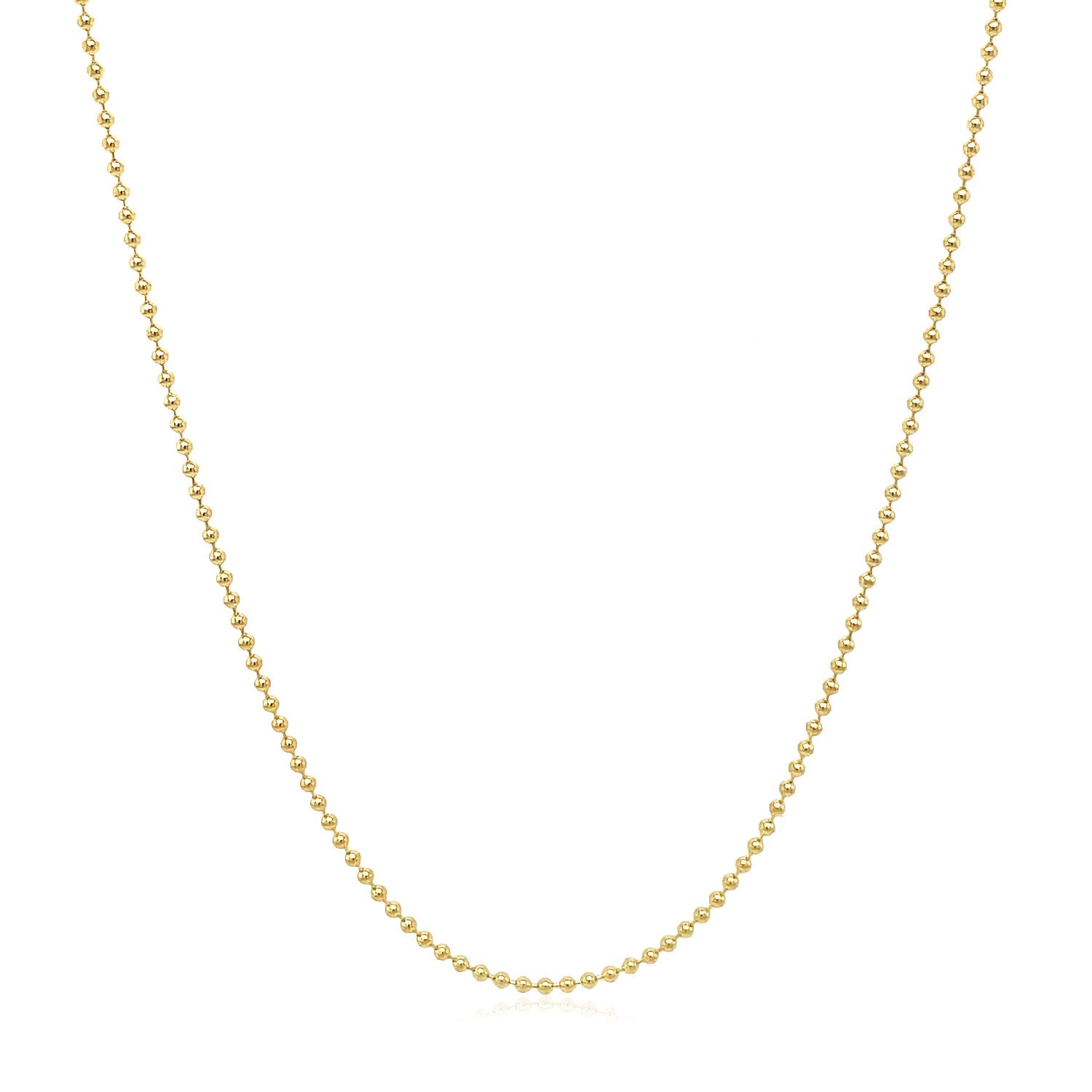 14k Yellow Gold Bead Chain 1.0mm-Teresa&#39;s Fashionista LLC