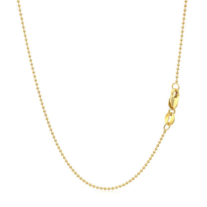 14k Yellow Gold Bead Chain 1.0mm-Teresa&#39;s Fashionista LLC