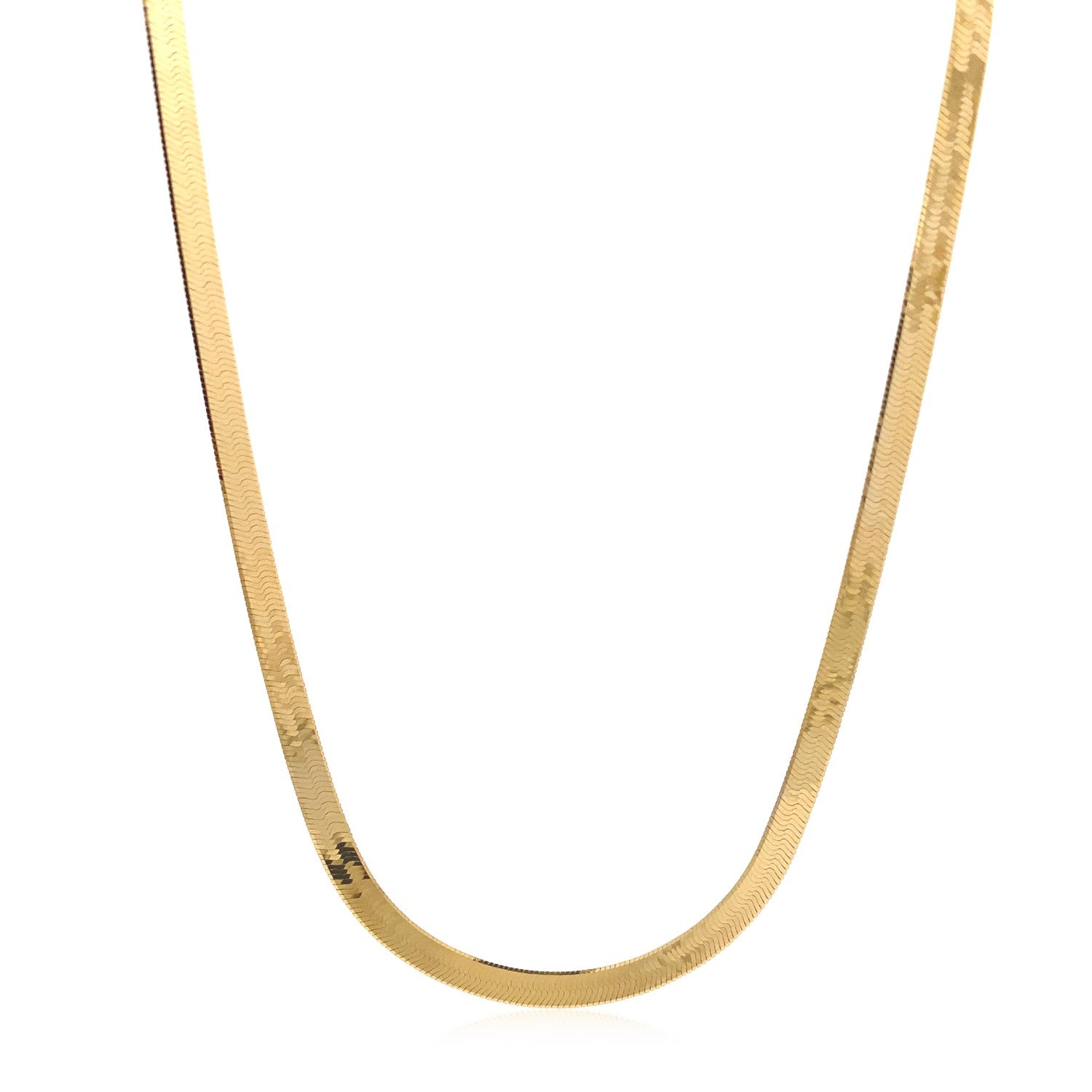 4.0mm 14k Yellow Gold Super Flex Herringbone Chain-Teresa&#39;s Fashionista LLC