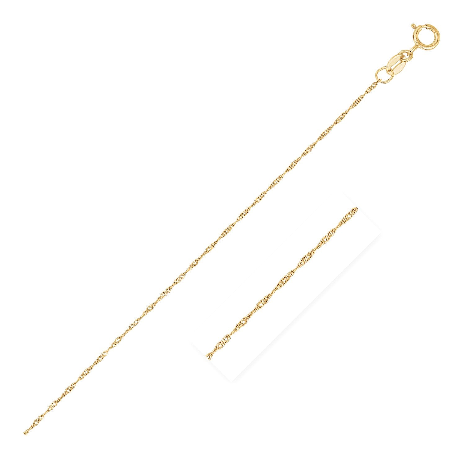 14k Yellow Gold Singapore Chain 0.6mm-Teresa&#39;s Fashionista LLC