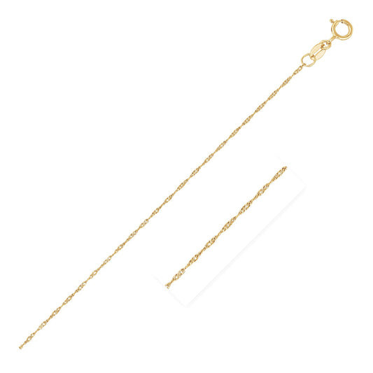 14k Yellow Gold Singapore Chain 0.6mm-Teresa&#39;s Fashionista LLC