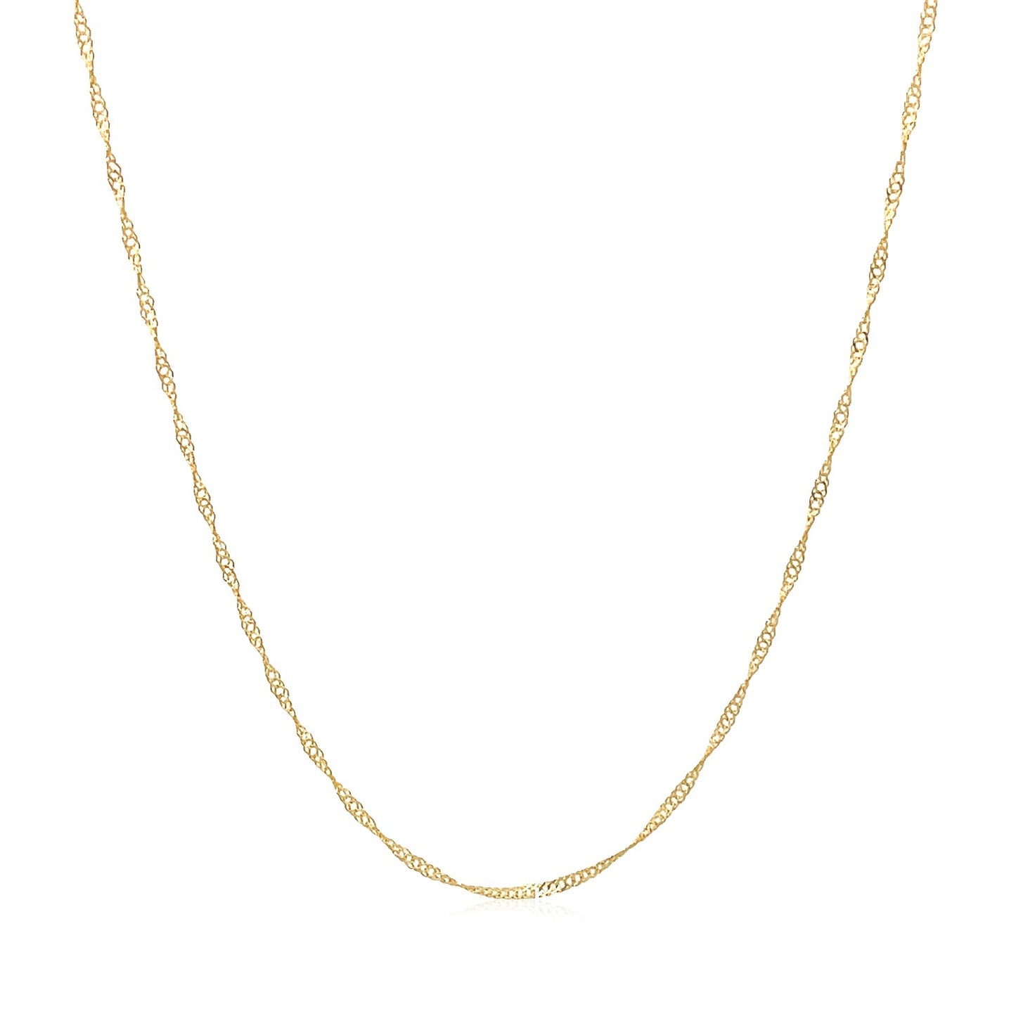 14k Yellow Gold Singapore Chain 0.6mm-Teresa&#39;s Fashionista LLC