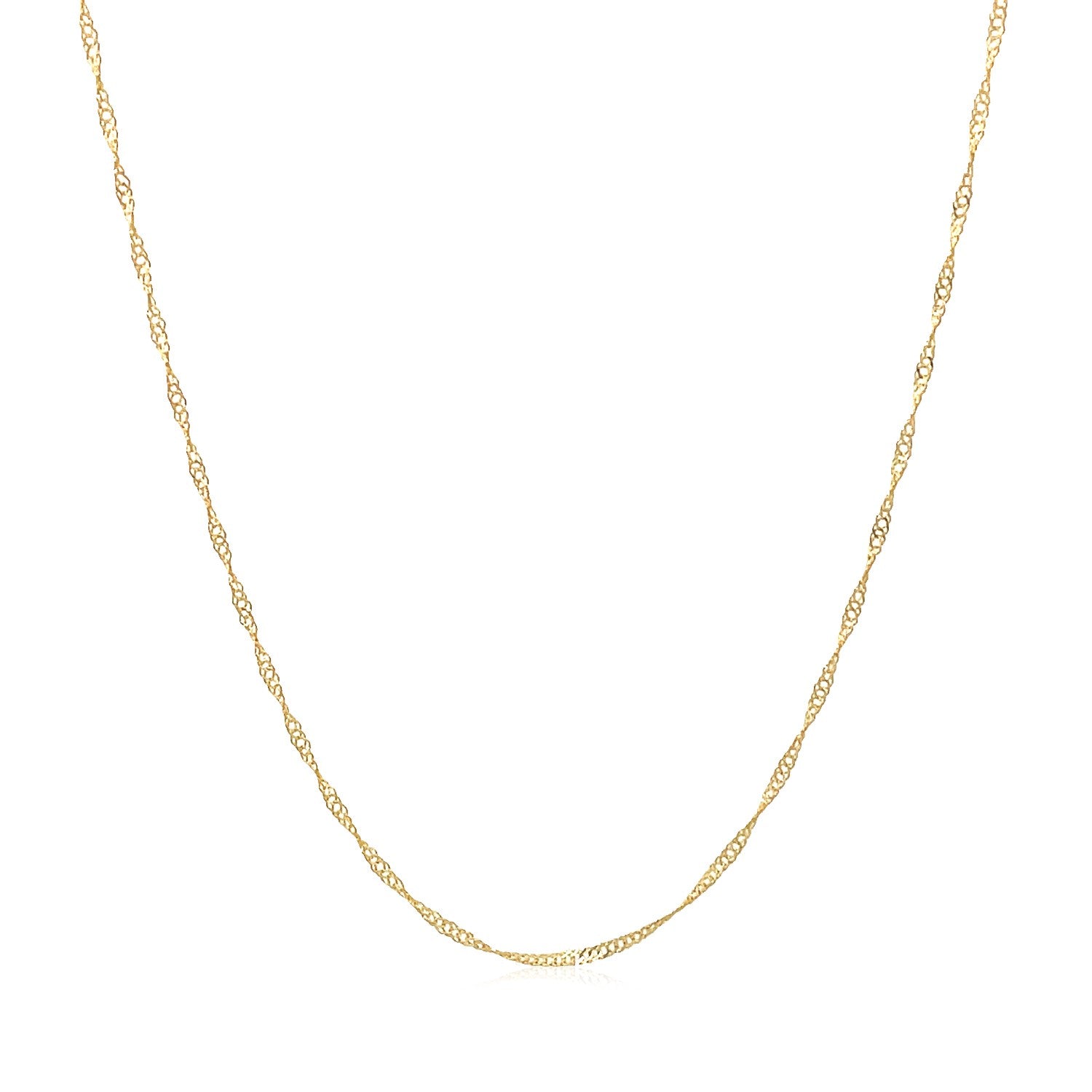 14k Yellow Gold Singapore Chain 0.6mm-Teresa&#39;s Fashionista LLC