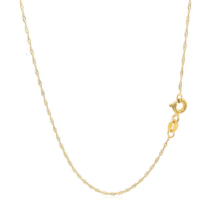 14k Yellow Gold Singapore Chain 0.6mm-Teresa&#39;s Fashionista LLC