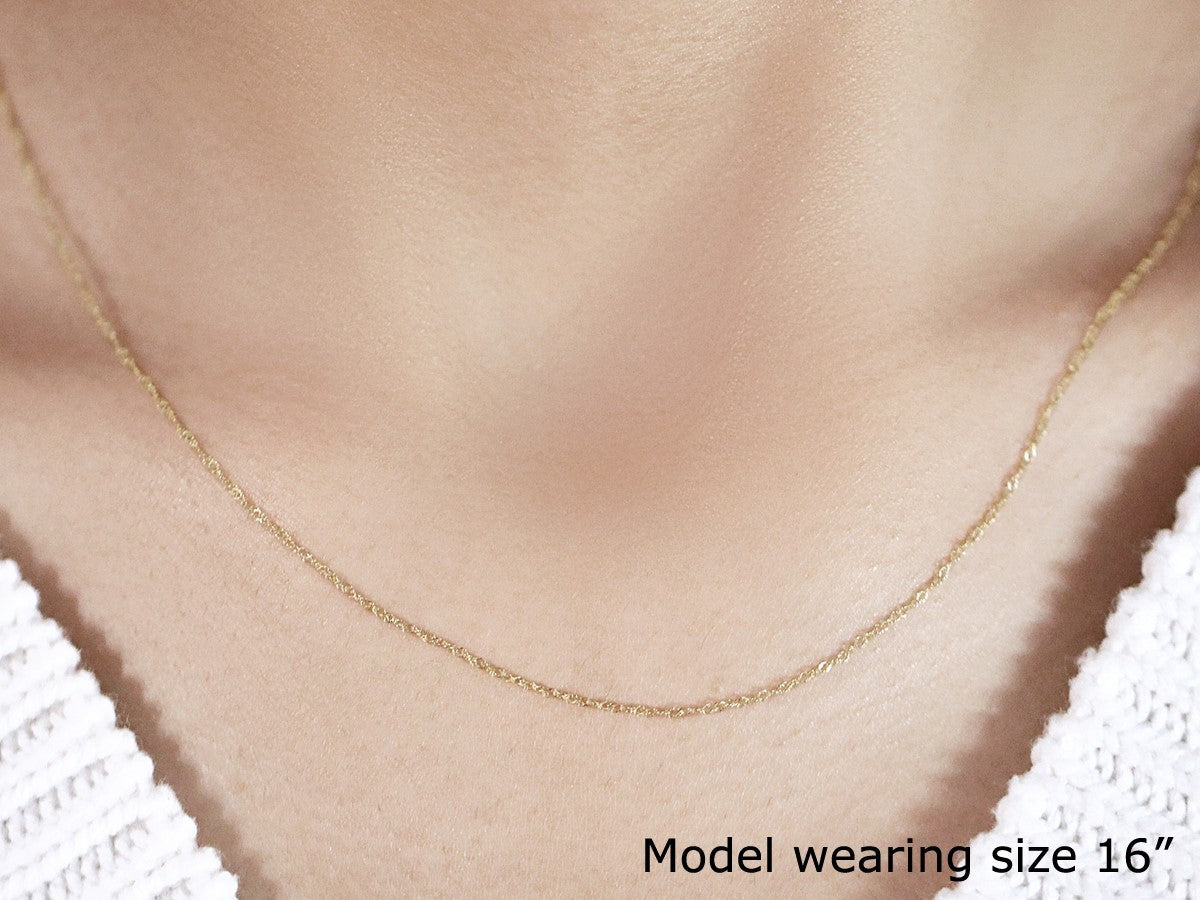 14k Yellow Gold Singapore Chain 0.6mm-Teresa&#39;s Fashionista LLC