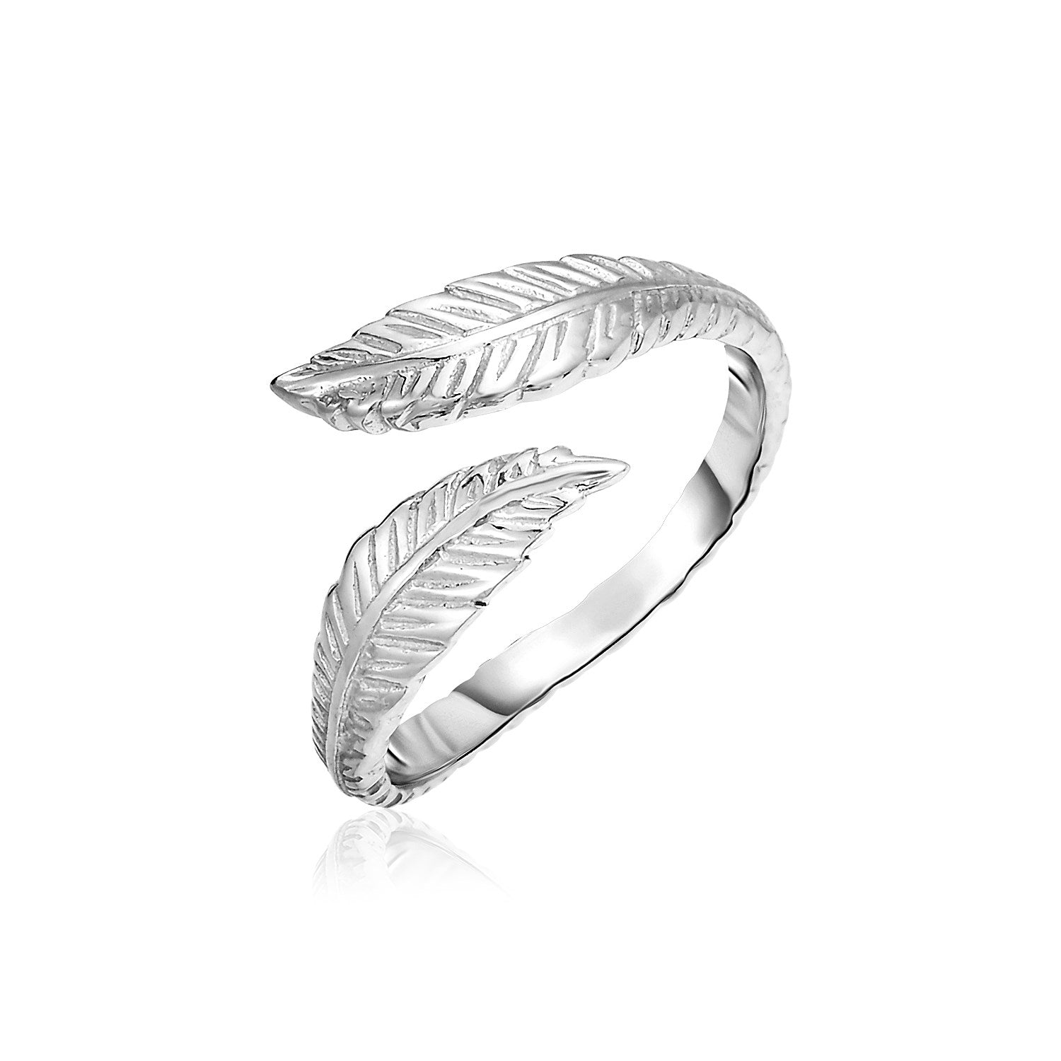 Sterling Silver Bypass Toe Ring with Leaves-Teresa&#39;s Fashionista LLC