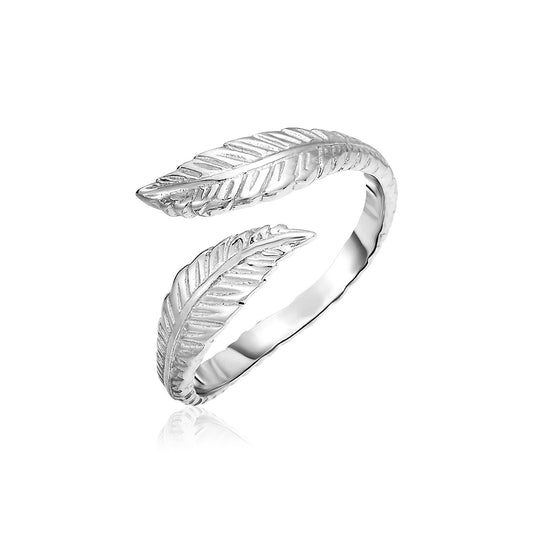 Sterling Silver Bypass Toe Ring with Leaves-Teresa&#39;s Fashionista LLC