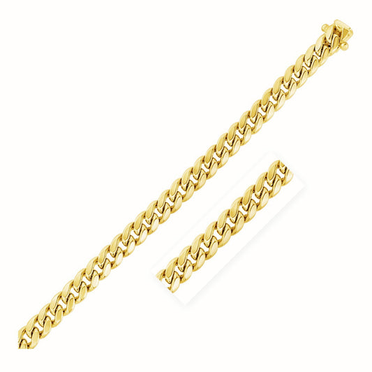 7.25mm 10k Yellow Gold Semi Solid Miami Cuban Chain-Teresa&#39;s Fashionista LLC