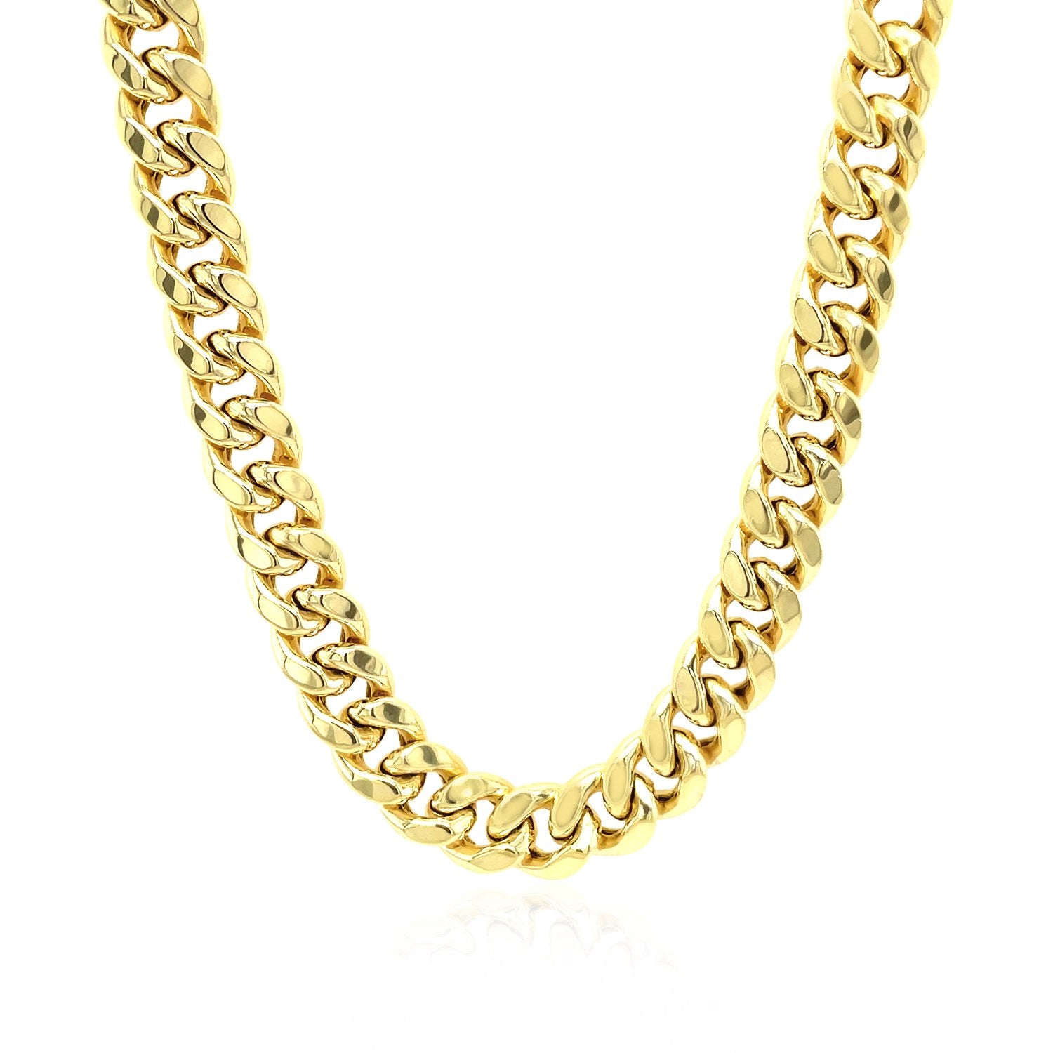 7.25mm 10k Yellow Gold Semi Solid Miami Cuban Chain-Teresa&#39;s Fashionista LLC