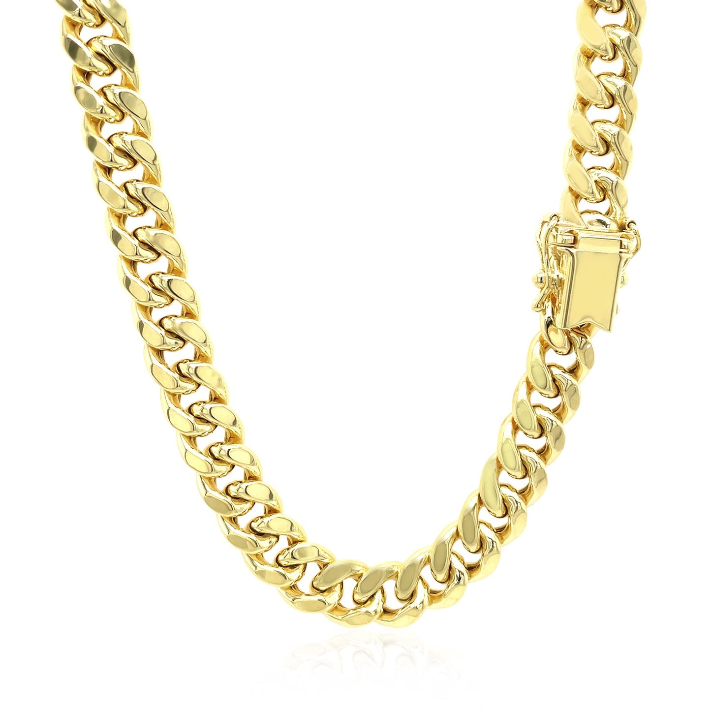 7.25mm 10k Yellow Gold Semi Solid Miami Cuban Chain-Teresa&#39;s Fashionista LLC