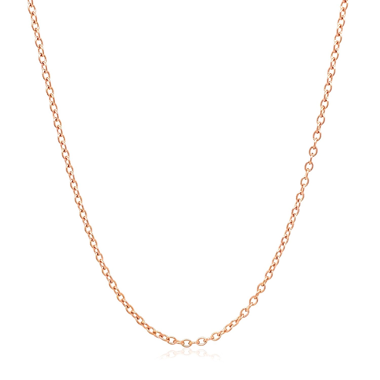 18k Rose Gold Round Oval Link Chain 1.5mm-Teresa&#39;s Fashionista LLC