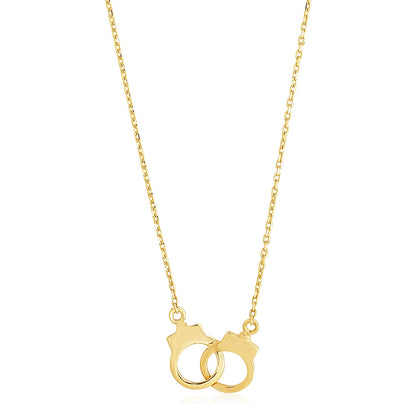 14k Yellow Gold High Polish Handcuff Necklace-Teresa&#39;s Fashionista LLC