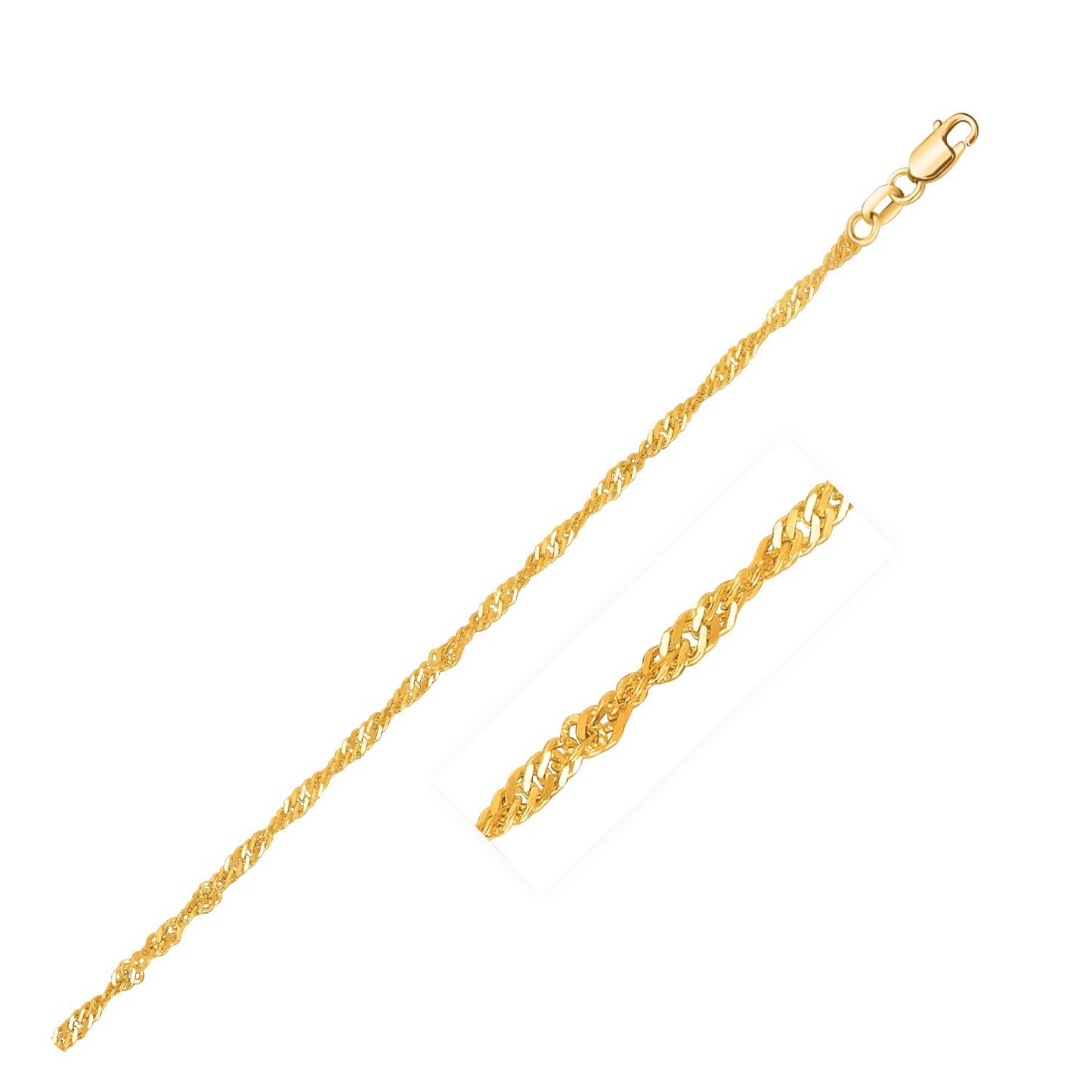 10k Yellow Gold Singapore Chain 1.8mm-Teresa&#39;s Fashionista LLC