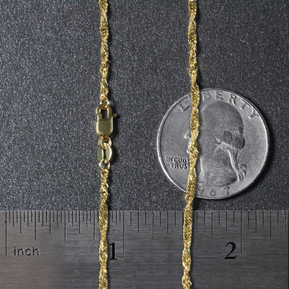 10k Yellow Gold Singapore Chain 1.8mm-Teresa&#39;s Fashionista LLC