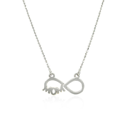 Sterling Silver Two Toned Mom Necklace with Cubic Zirconias-Teresa&#39;s Fashionista LLC