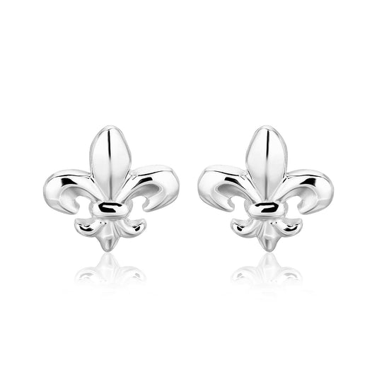 Sterling Silver Fluer De Lis Earrings-Teresa&#39;s Fashionista LLC