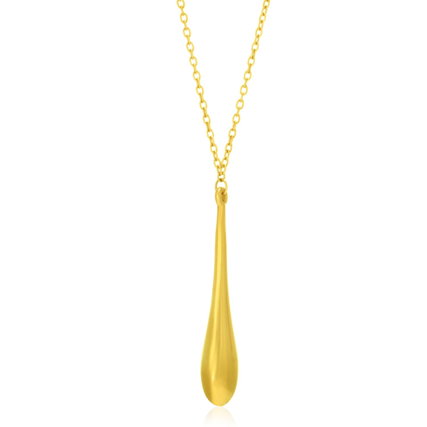 14k Yellow Gold Teardrop Shape Long Pendant-Teresa&#39;s Fashionista LLC