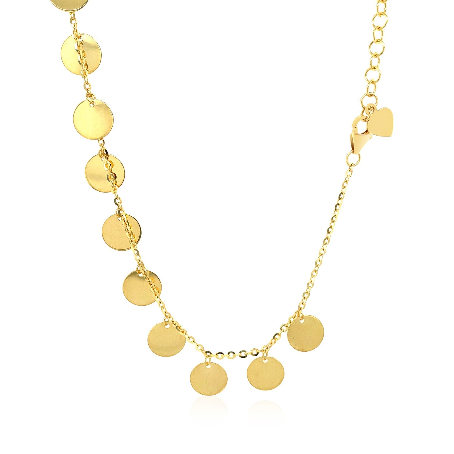 Choker Necklace with Polished Discs in 14k Yellow Gold-Teresa&#39;s Fashionista LLC