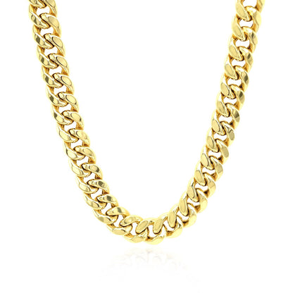 7.5mm 14k Yellow Gold Semi Solid Miami Cuban Chain-Teresa&#39;s Fashionista LLC