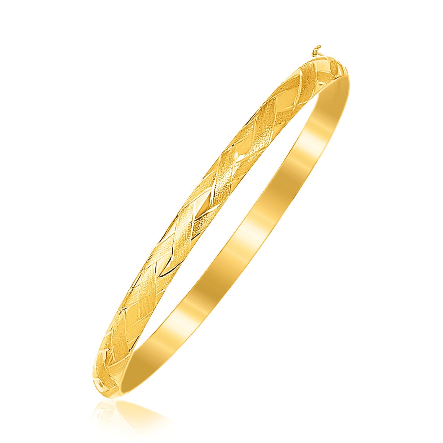 14k Yellow Gold Children's Bangle with Diamond Cuts-Teresa&#39;s Fashionista LLC