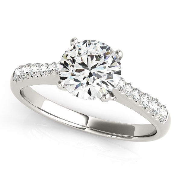 14k White Gold Round Cut Diamond Engagement Ring (1 5/8 cttw)-Teresa&#39;s Fashionista LLC