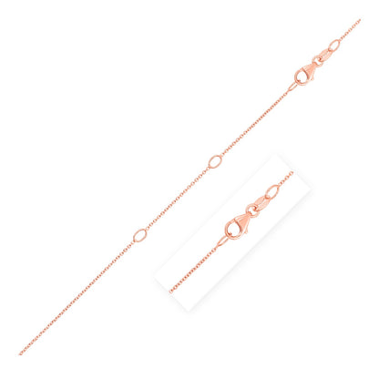 Double Extendable Cable Chain in 14k Rose Gold (1.0mm)-Teresa&#39;s Fashionista LLC