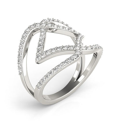 14k White Gold Entwined Design Diamond Dual Band Ring (3/4 cttw)-Teresa&#39;s Fashionista LLC