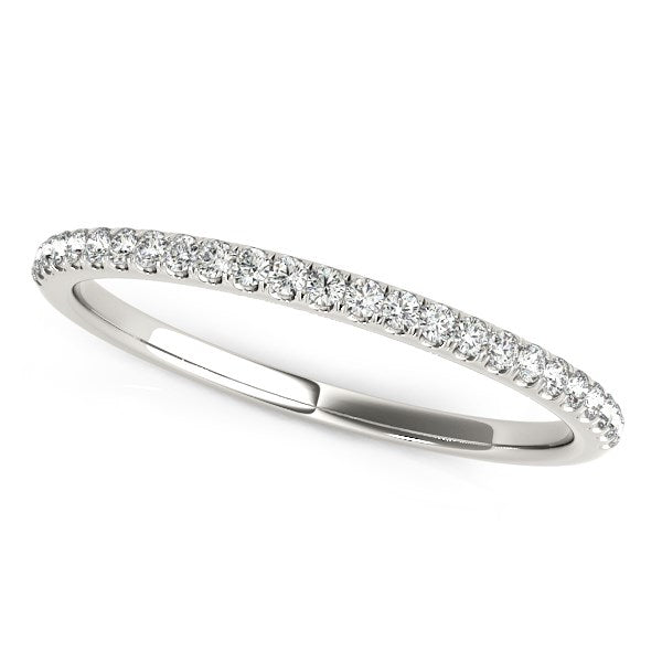 14k White Gold Diamond Wedding Band in Pave Setting (1/8 cttw)-Teresa&#39;s Fashionista LLC