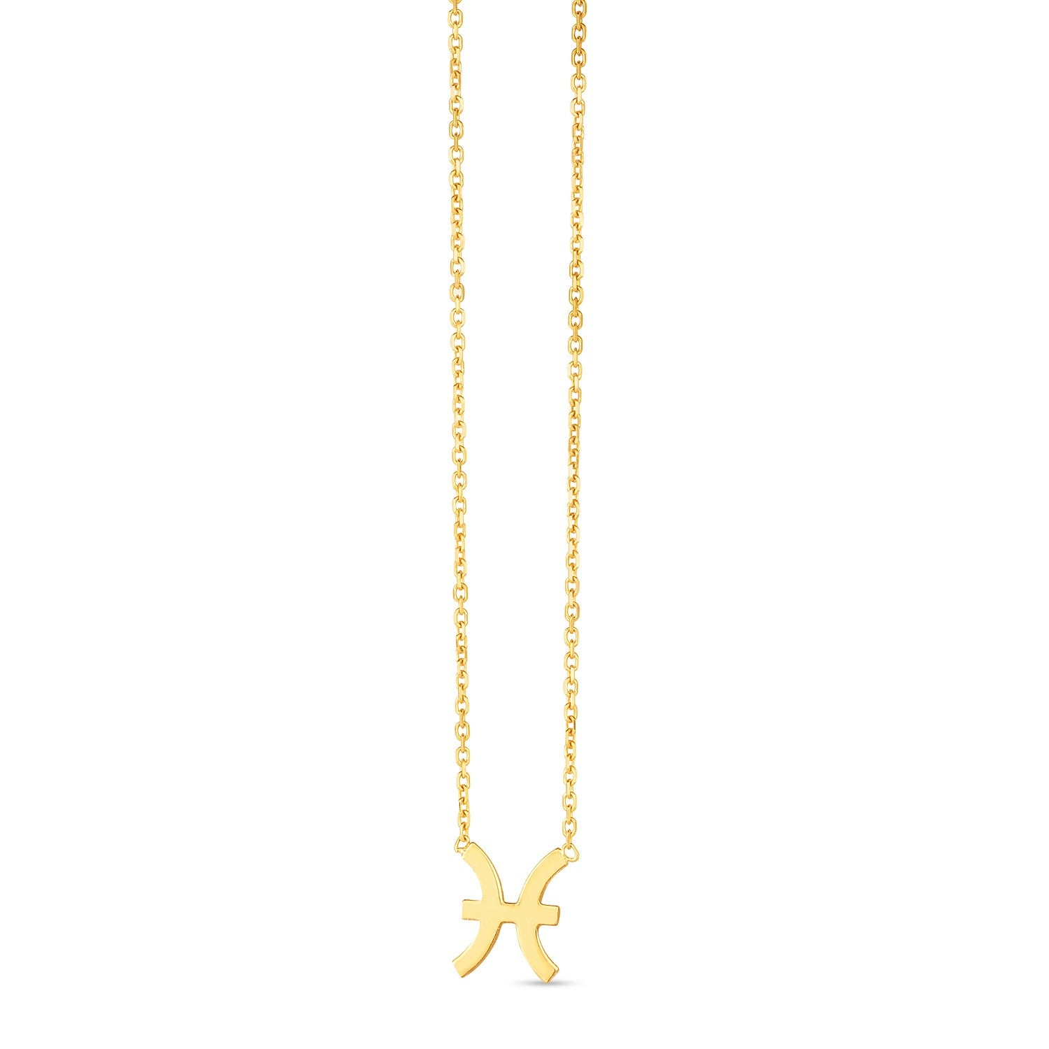 14K Yellow Gold Pisces Necklace-Teresa&#39;s Fashionista LLC