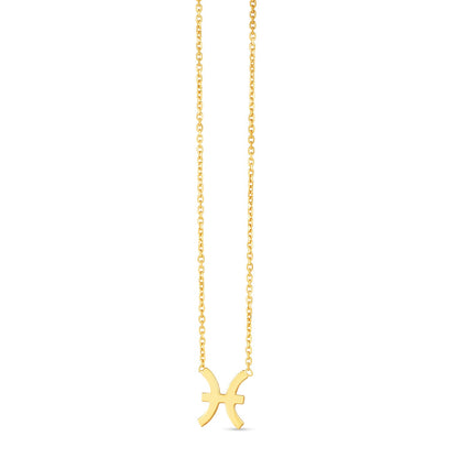 14K Yellow Gold Pisces Necklace-Teresa&#39;s Fashionista LLC