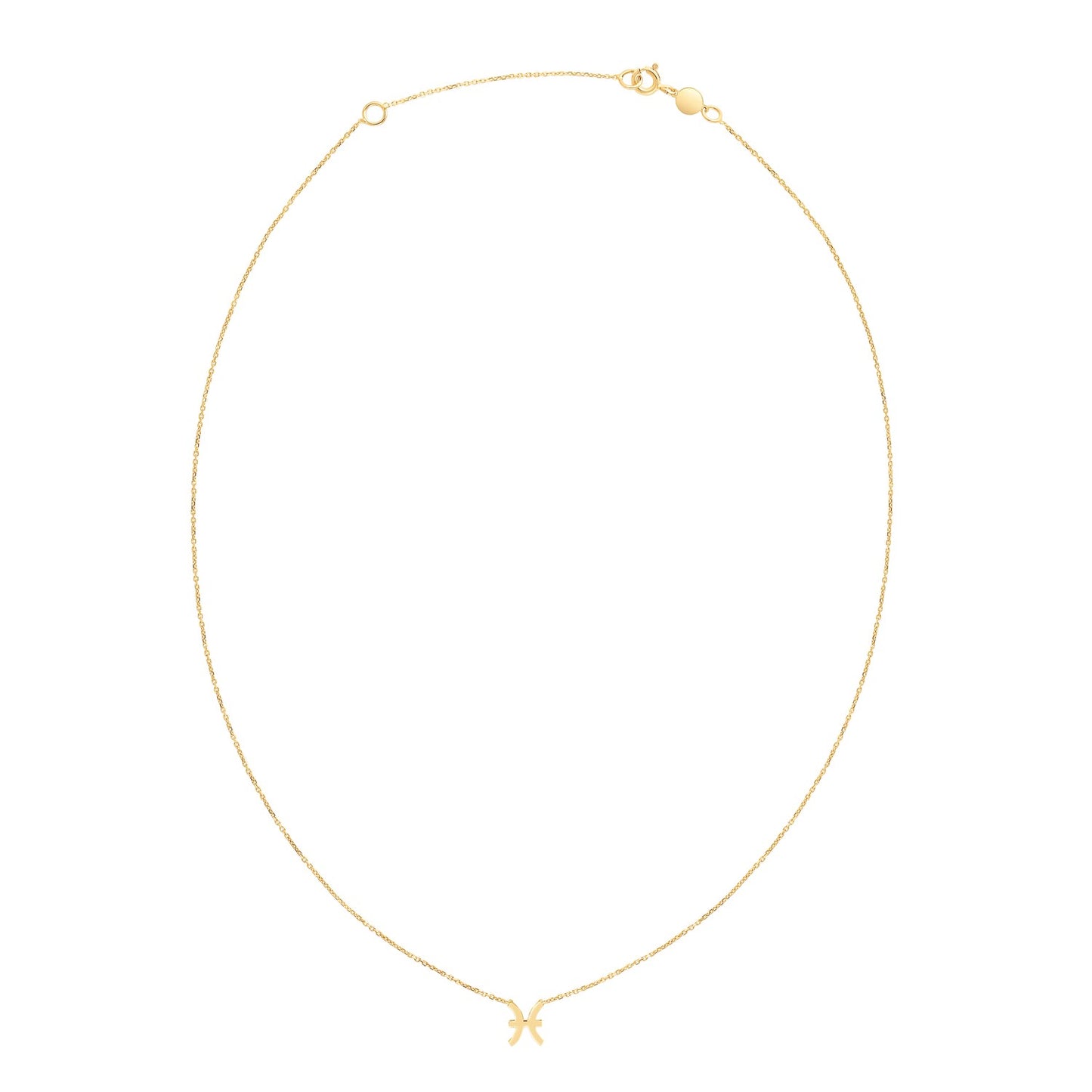 14K Yellow Gold Pisces Necklace-Teresa&#39;s Fashionista LLC