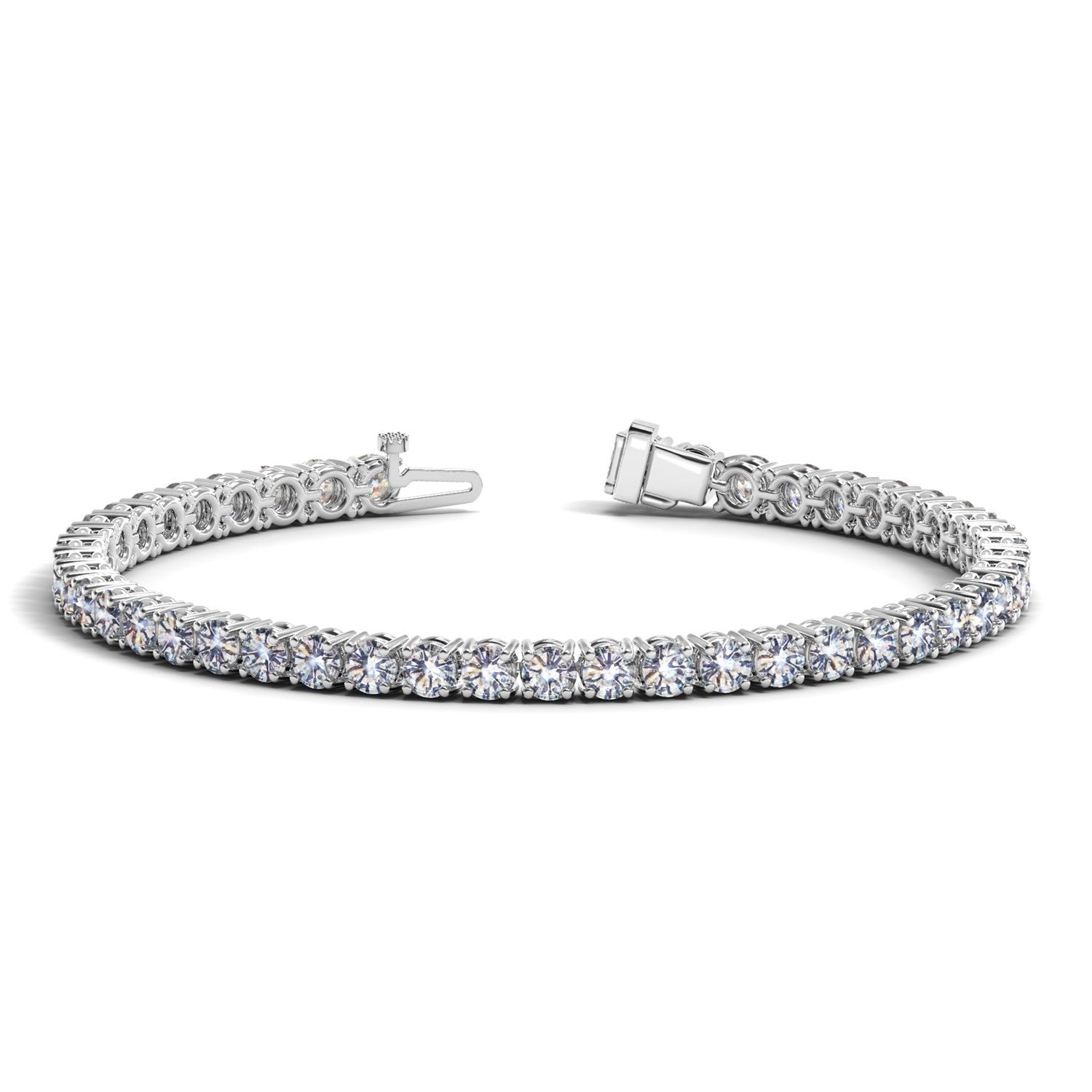 Lab Grown Round Diamond Tennis Bracelet in 14k White Gold (10 cctw F/G VS2/SI1)-Teresa&#39;s Fashionista LLC