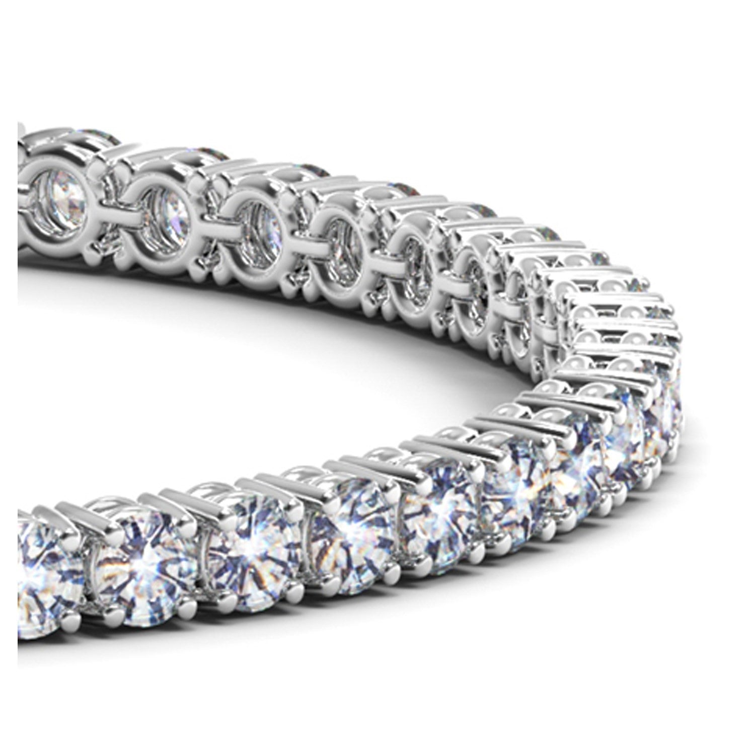 Lab Grown Round Diamond Tennis Bracelet in 14k White Gold (10 cctw F/G VS2/SI1)-Teresa&#39;s Fashionista LLC