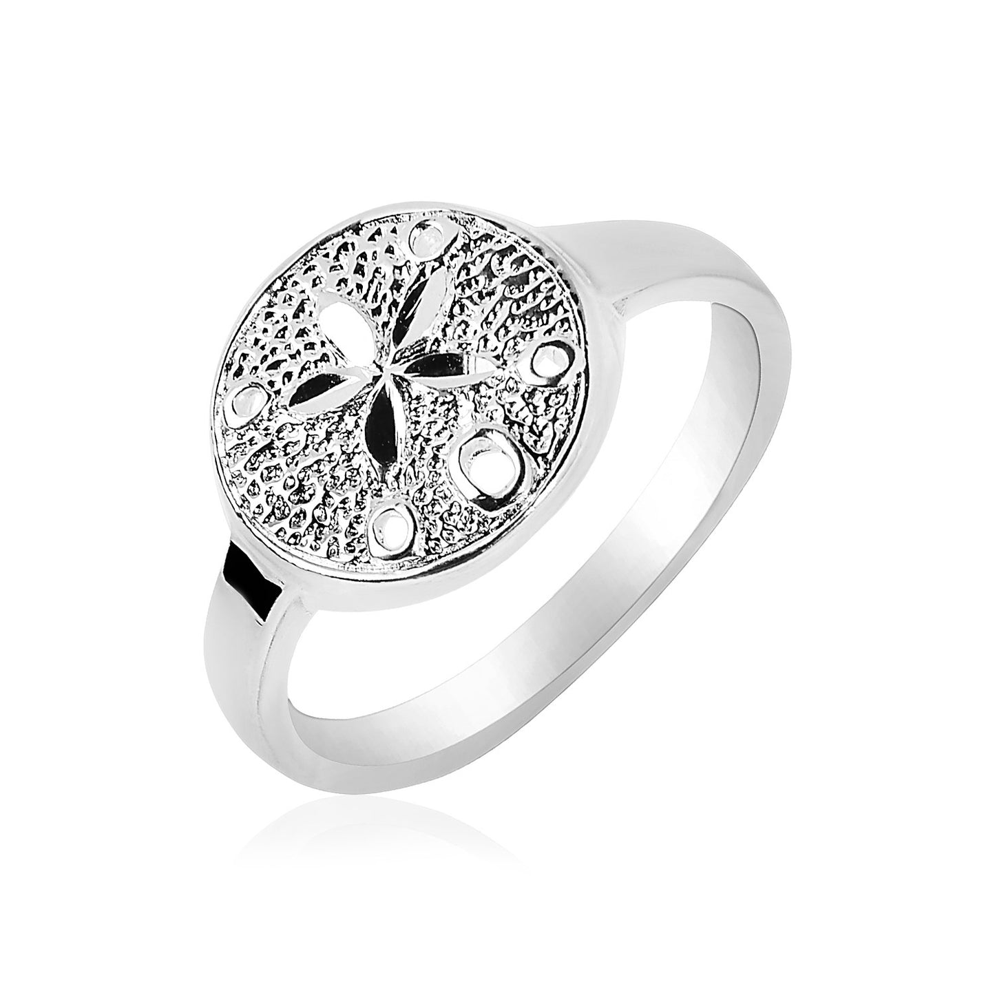 Sterling Silver Textured Sand Dollar Ring-Teresa&#39;s Fashionista LLC