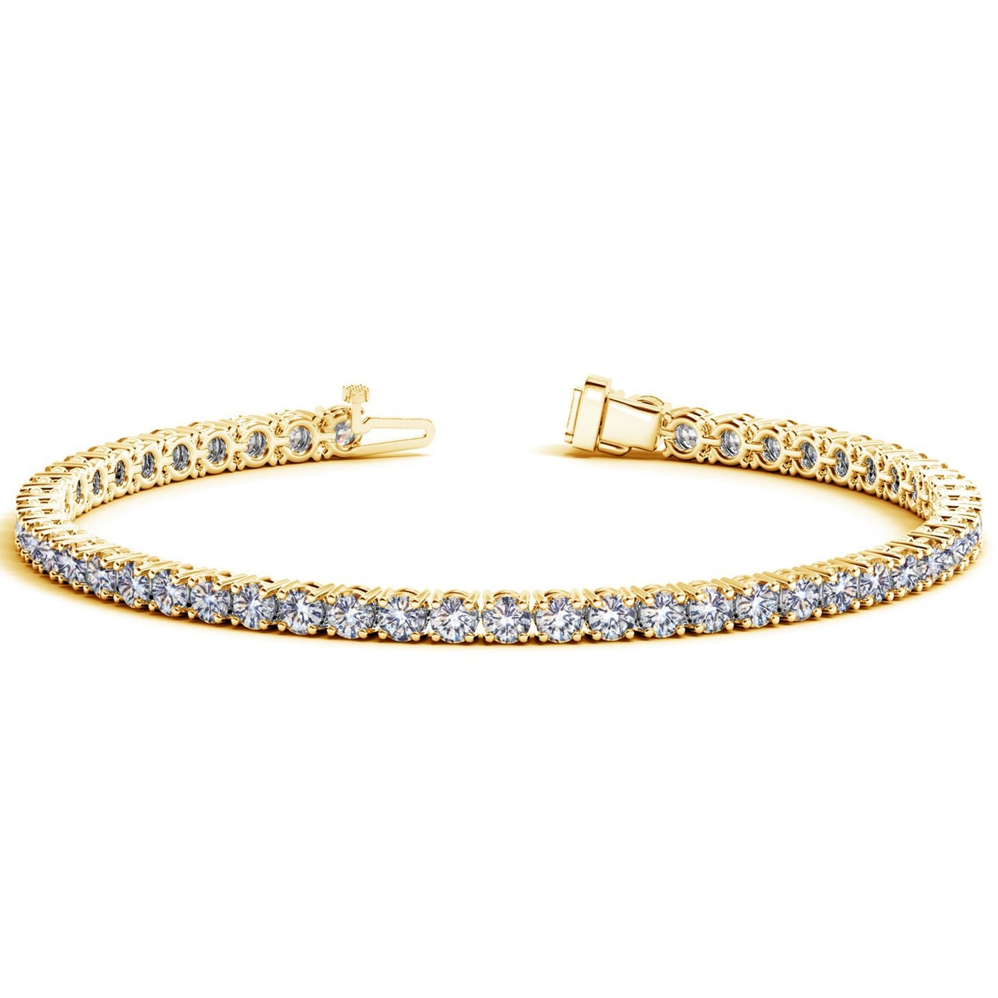 Lab Grown Round Diamond Tennis Bracelet in 14k Yellow Gold (7 cctw F/G VS2/SI1)-Teresa&#39;s Fashionista LLC